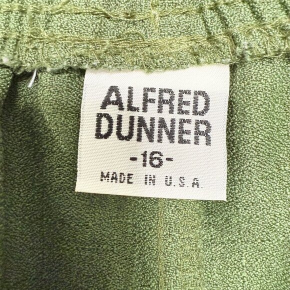 Alfred Dunner Womens Size 16 Green Elastic Waist Pants Polyester Blend - Picture 3 of 9